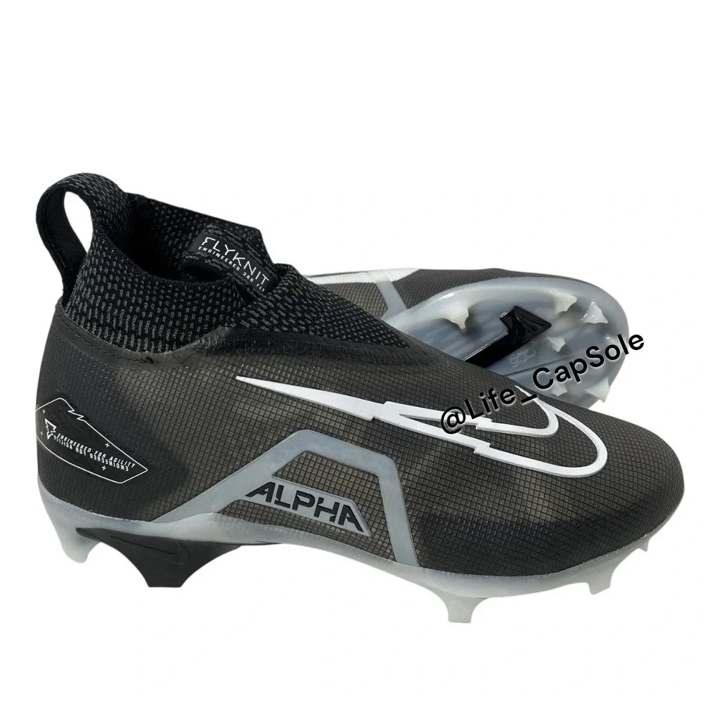 Size 14 Nike Alpha Menace Elite 3 Flyknit Football‎ Cleats Black CT6648-001 New